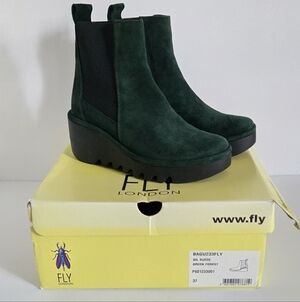 Fly London Women's Green Suede Boots